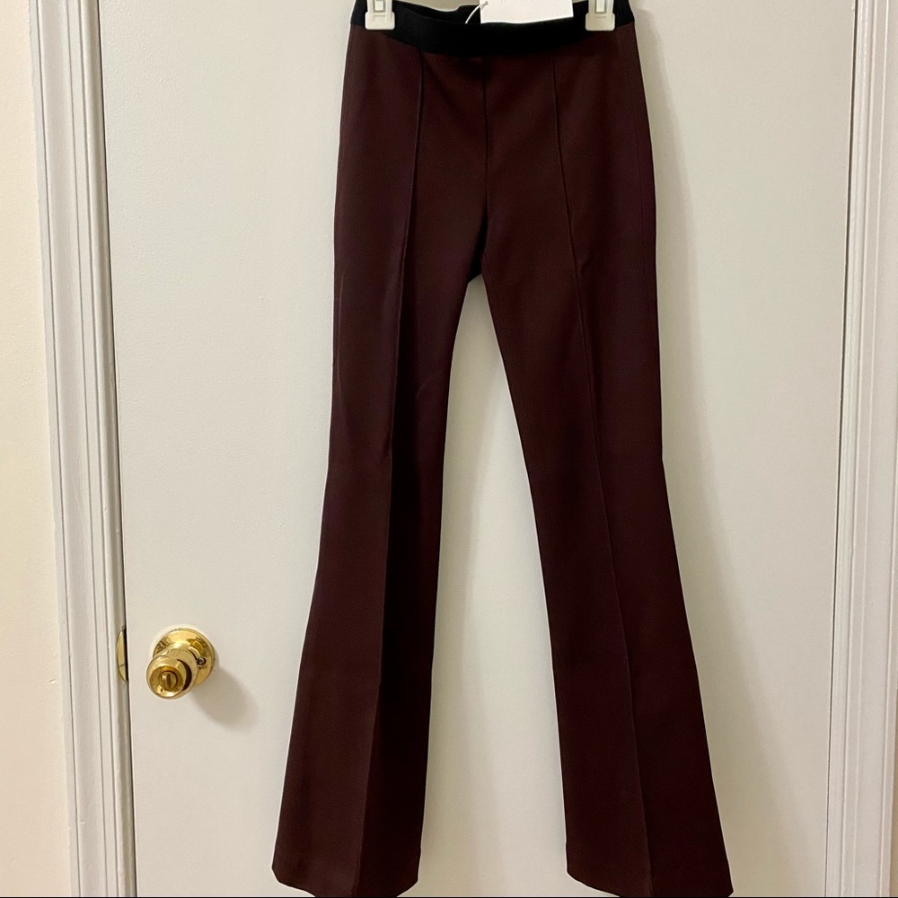 Helmut Lang cropped flare rib legging Wine color♥️
